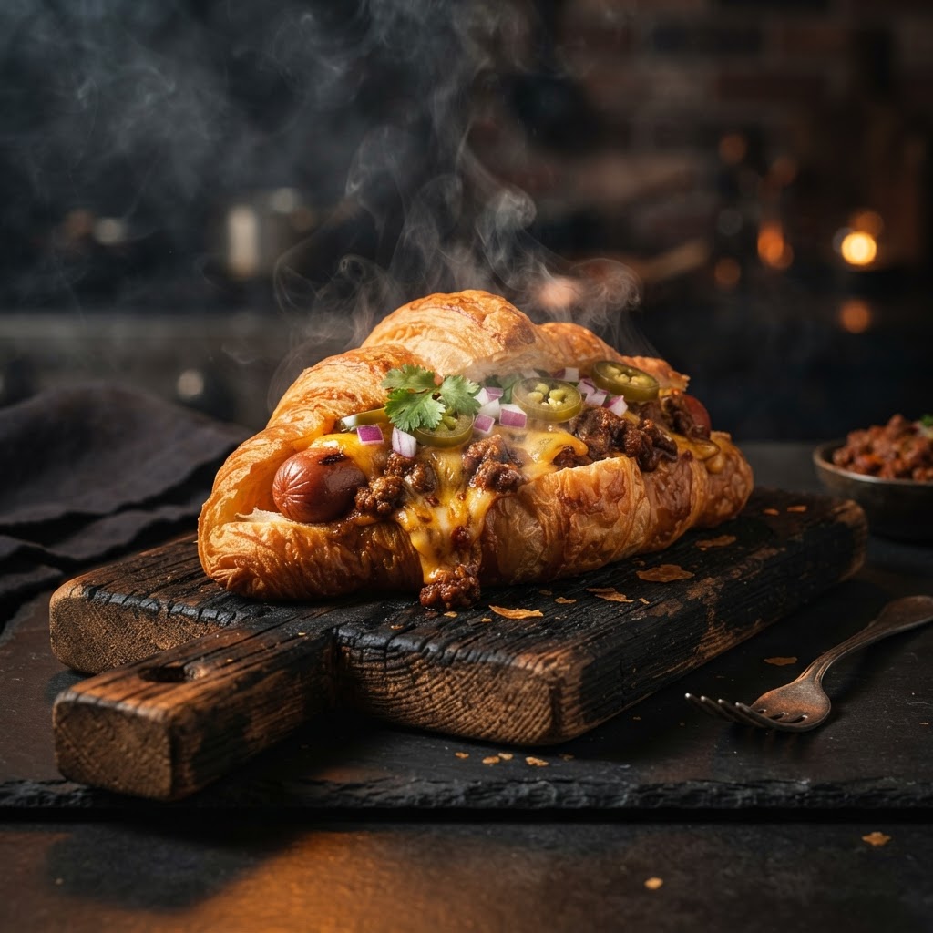 The Chili-Cheese Hot Dog Croissant Pocket