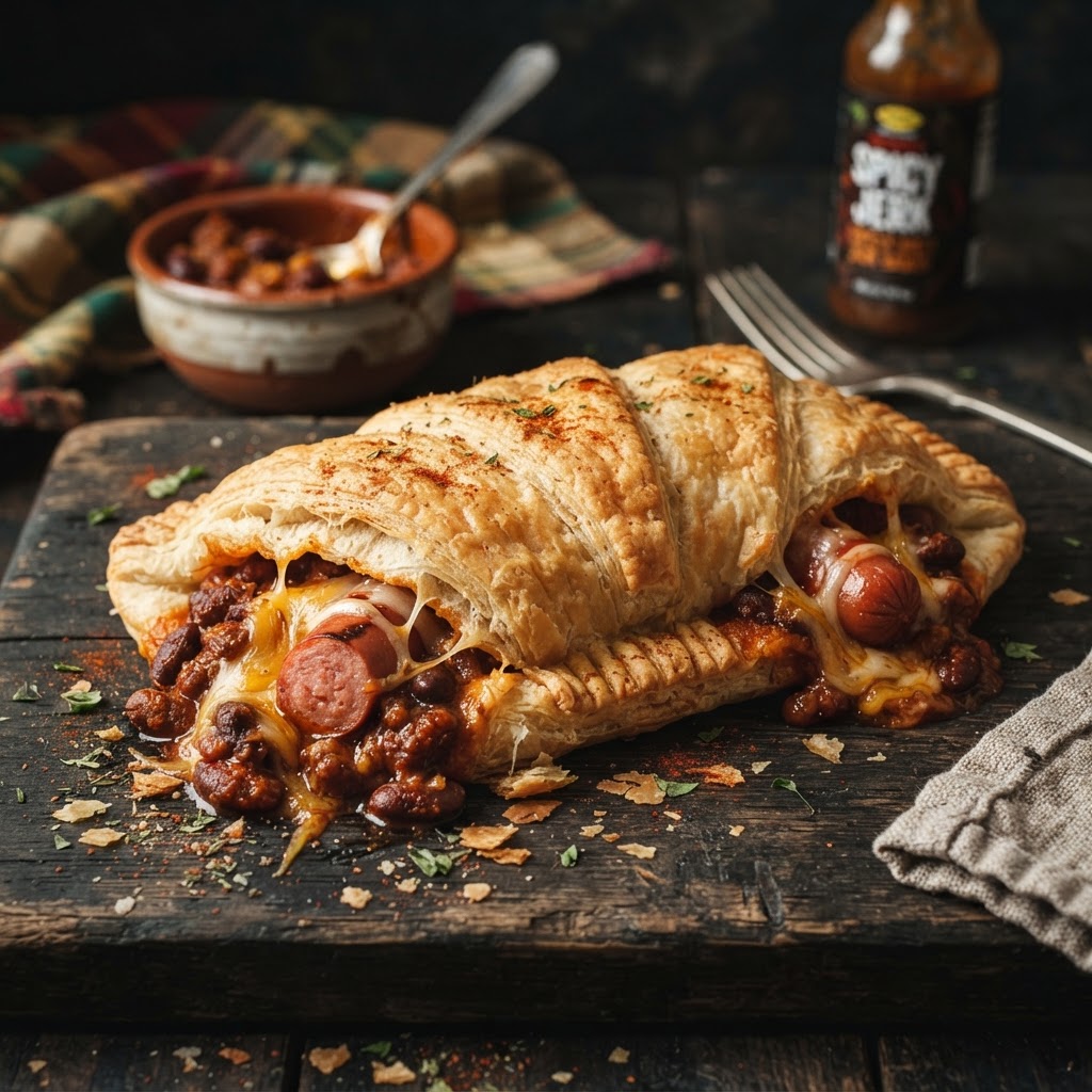 The Chili-Cheese Hot Dog Croissant Pocket