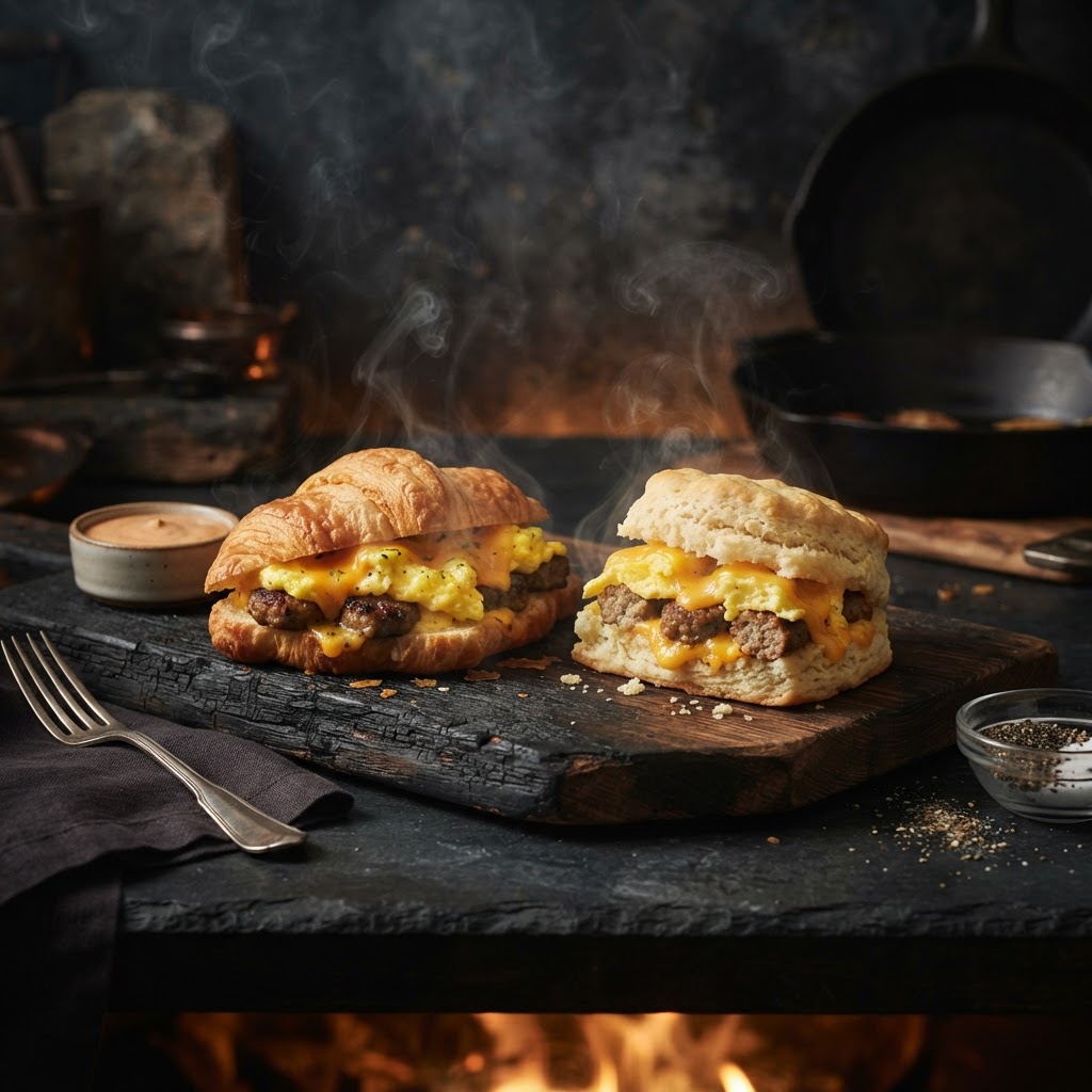 Breakfast Beef Sausage Croissant & Biscuit Pockets
