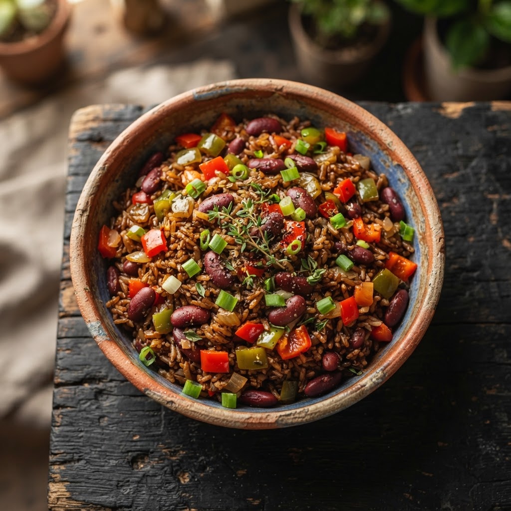 Jamaican Rice with Peppers and Peas