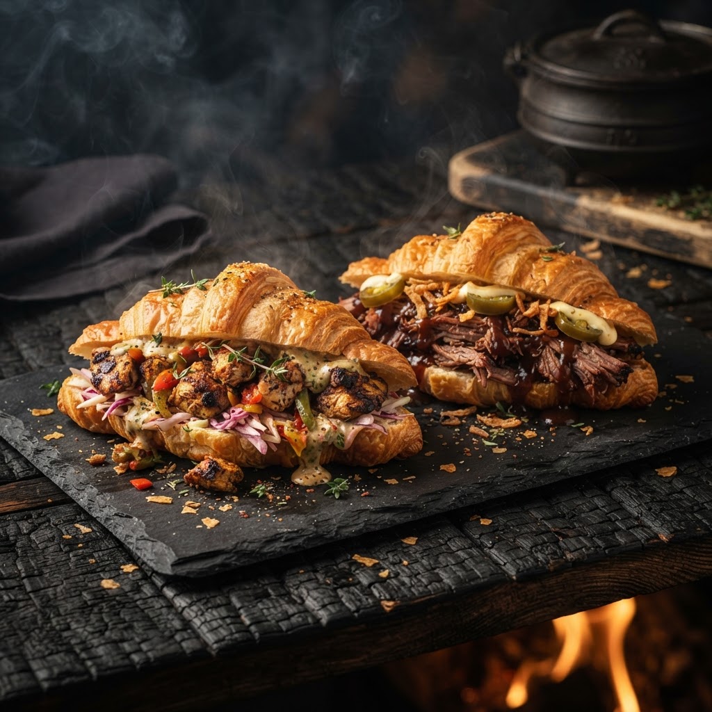 The Jerk Chicken Croissant & Brisket Pockets