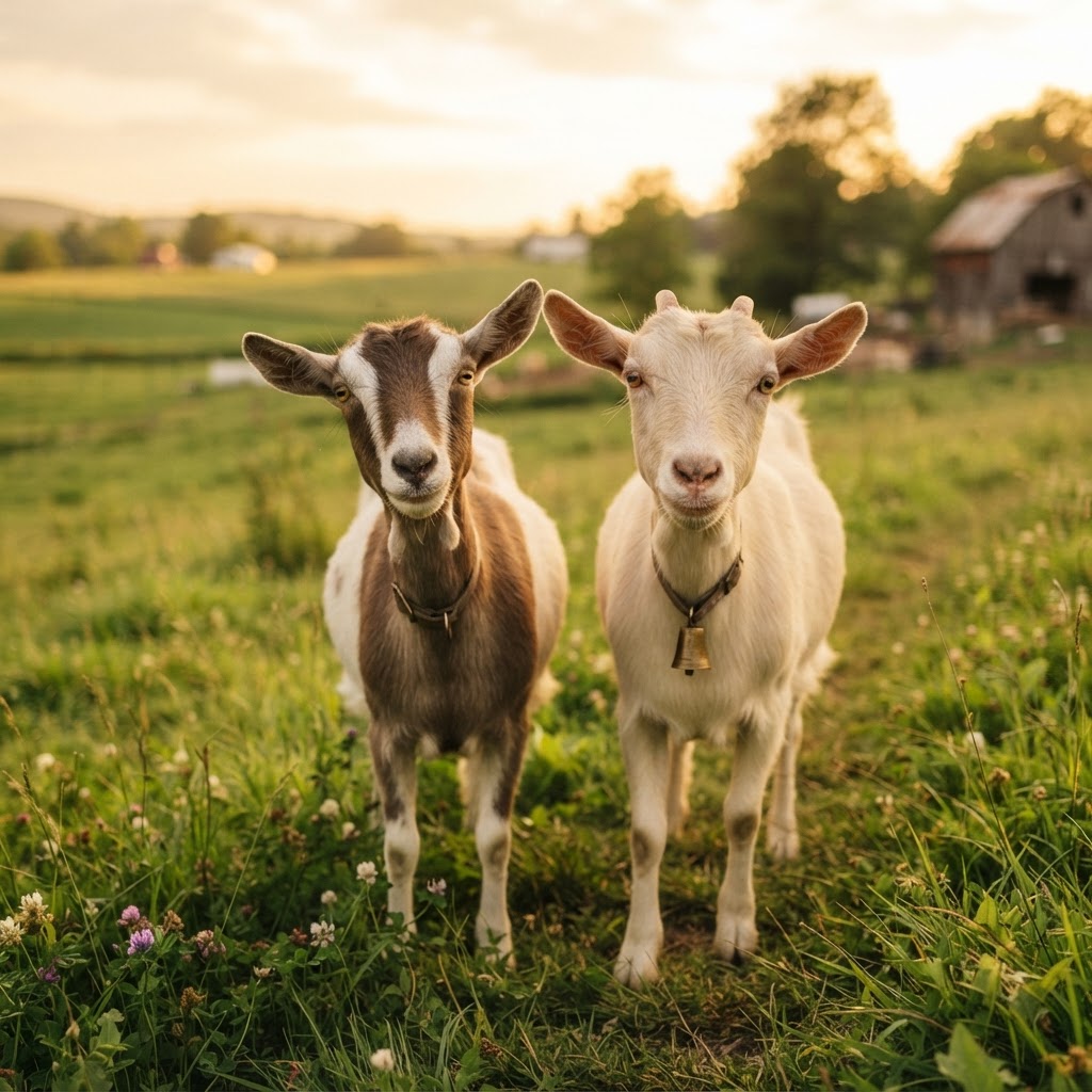 Providence Pastures Nubian goat herd clearing brush