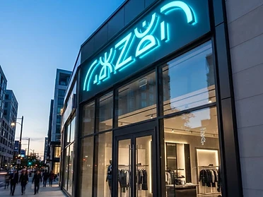 Enseigne lumineuse — Boutique en centre-ville