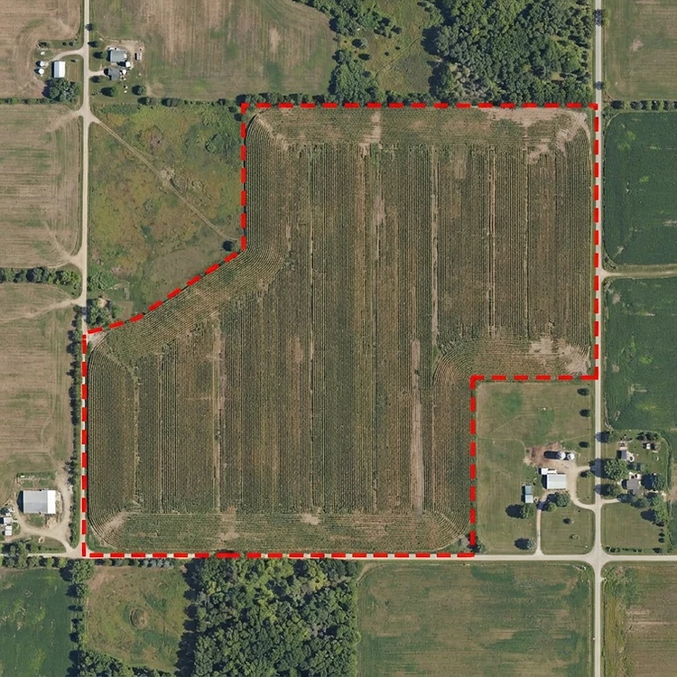 Sample satellite field with drawn boundary