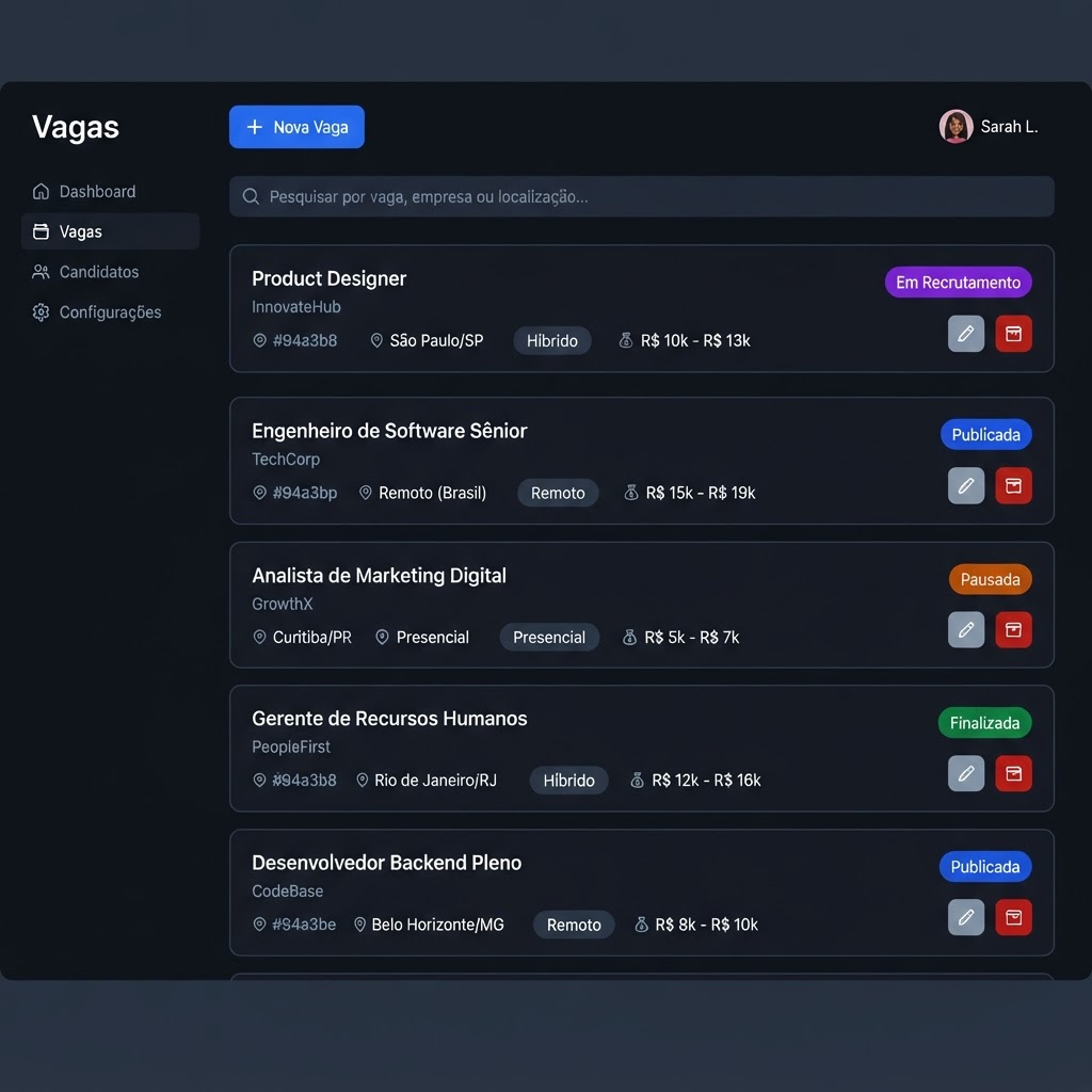 Gestão de Vagas