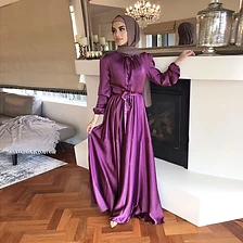 Midnight Satin Tie-Waist Gown — Evening Gowns