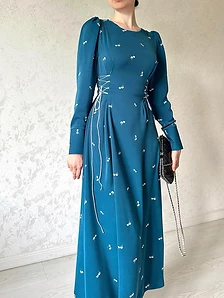 Azure Floral Corset-Waist Maxi Dress — Everyday Elegance