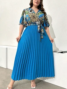 Midnight Paisley Pleated Maxi Dress — Everyday Elegance