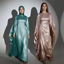 Luminous Shimmer Kaftan Evening Gown — Evening Gowns