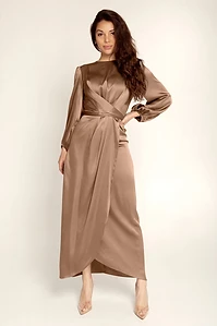 Ethereal Satin Draped Evening Gown — Evening Gowns