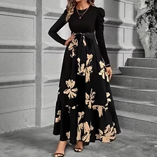 Midnight Bloom Tiered Maxi Dress — Everyday Elegance