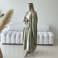 Shimmer Open Abaya — Abayas