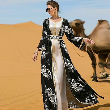 Midnight Rose Embroidered Abaya — Abayas