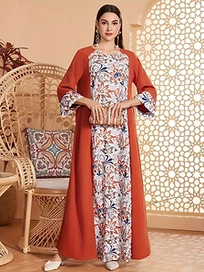 Sunset Flora Panel Abaya — Abayas