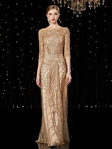 Gilded Art Deco Evening Gown — Premium Collection