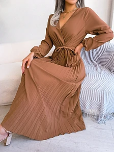 Serene Pleated Maxi Dress — Everyday Elegance