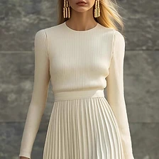 Luna Pleated Knit Maxi Dress — Everyday Elegance