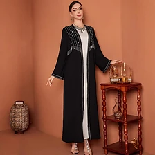 Midnight Onyx Beaded Embellished Abaya — Abayas