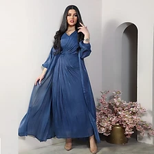 Shimmer Draped Maxi Abaya — Abayas