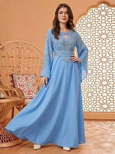 Celestial Embellished Chiffon Evening Gown — Evening Gowns