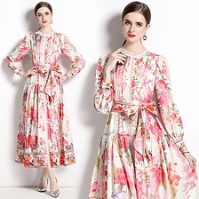 Blossom Bloom Floral Tie-Waist Midi Dress — Everyday Elegance