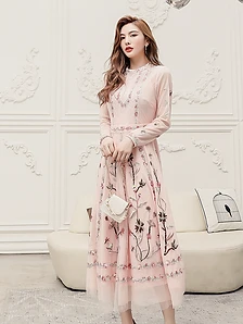 Blossom Embroidered Tulle Gown — Evening Gowns