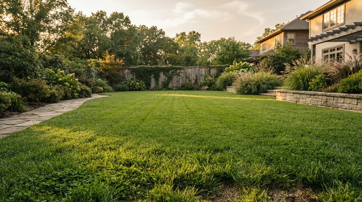 Reclaimed backyard lawn