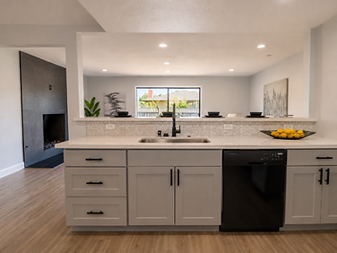 Open-Concept Kitchen & Fireplace