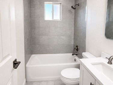 Bathroom Remodel — Gray Tile & Hex Floor
