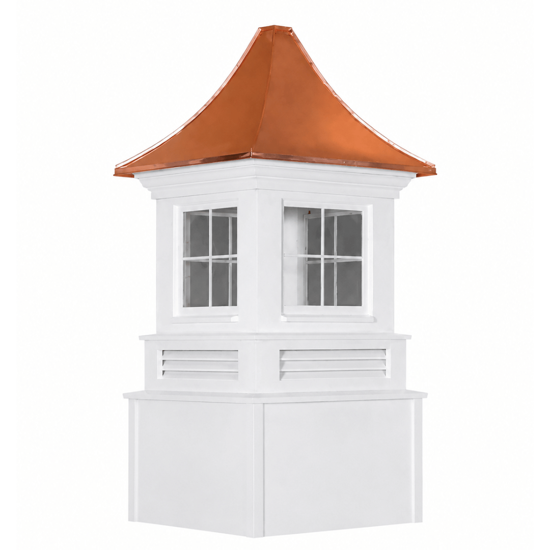 A-Model four-sided cupola with screened louvers, windows, and a pagoda-style copper roof