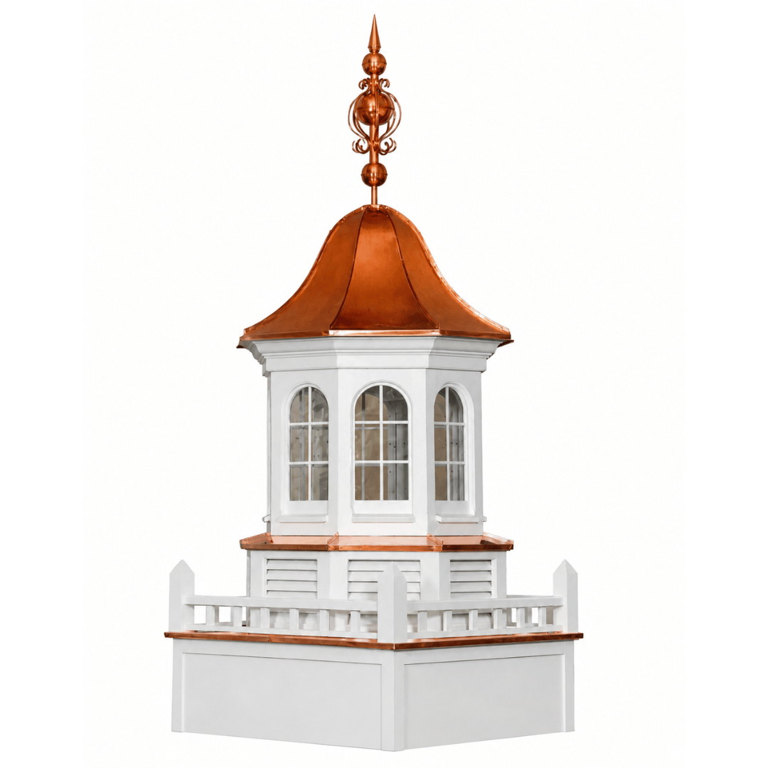 Custom cupola on a barn at golden hour