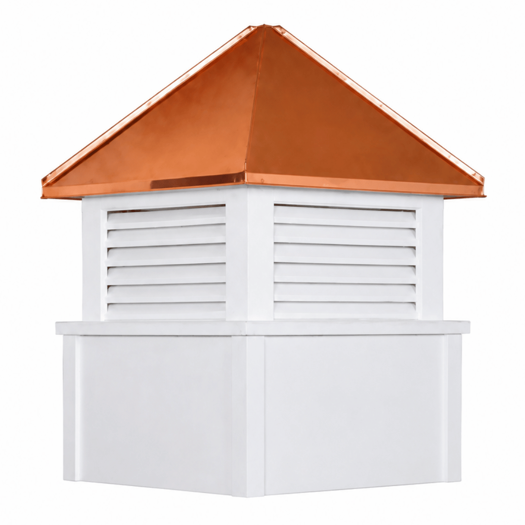 WCC-Model four-sided louvered cupola with a standard copper roof