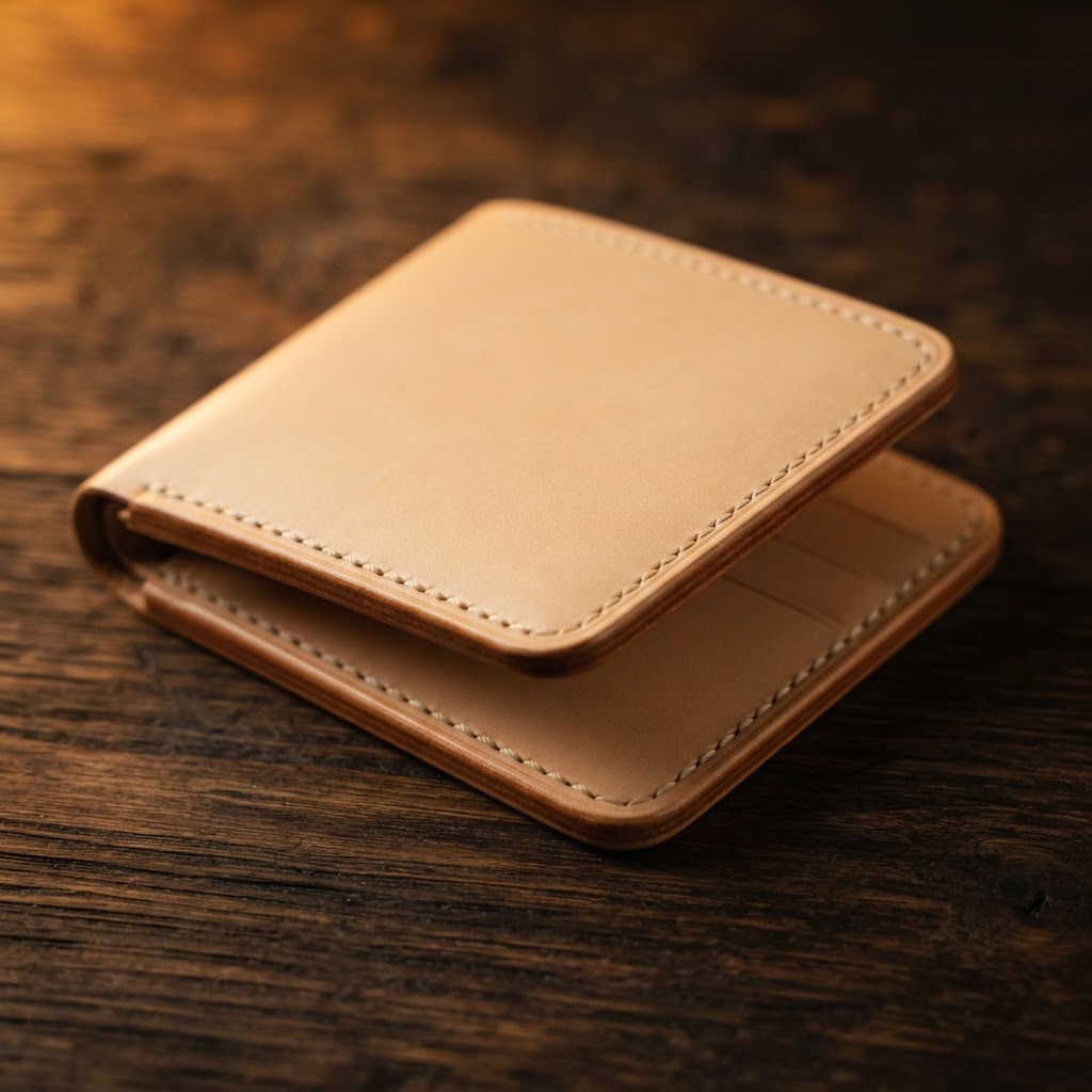 The Heritage Wallet leather detail