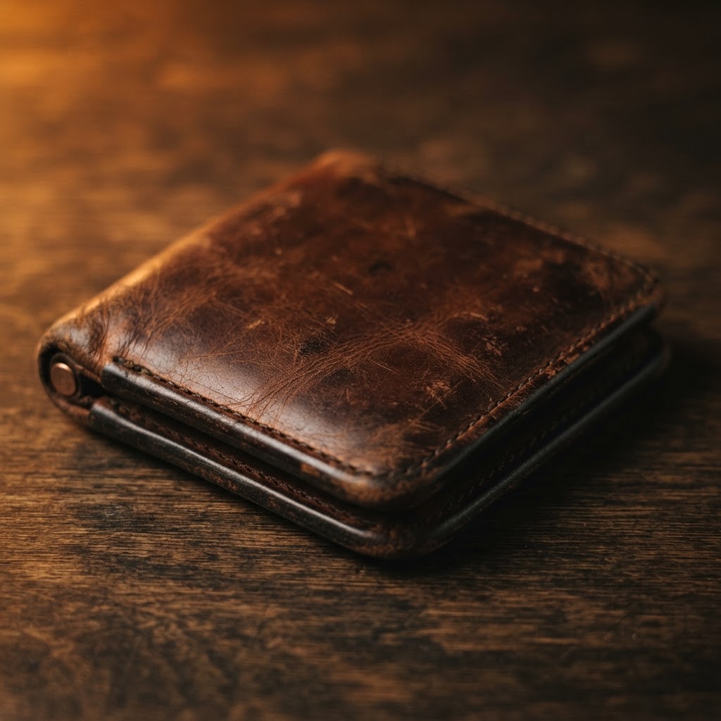 The Field Folio leather detail