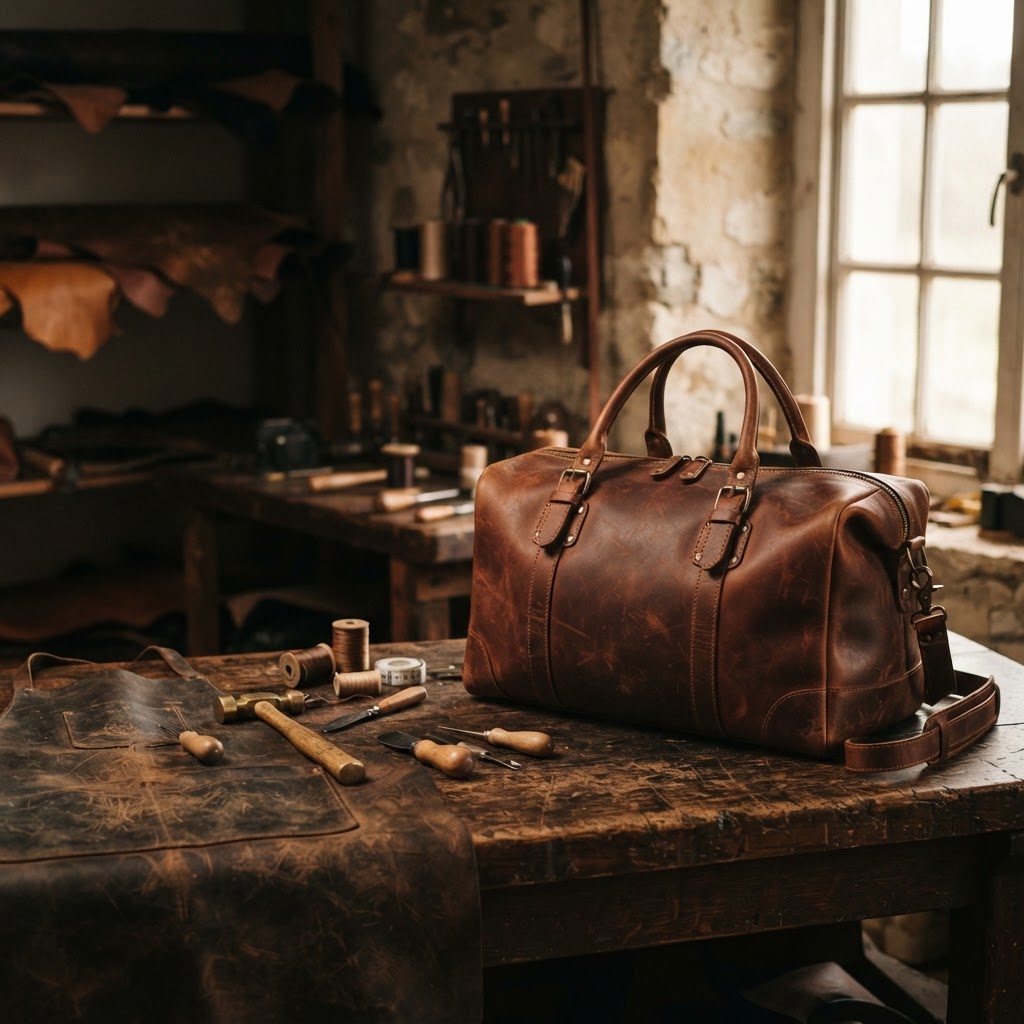 Leather travel accessories