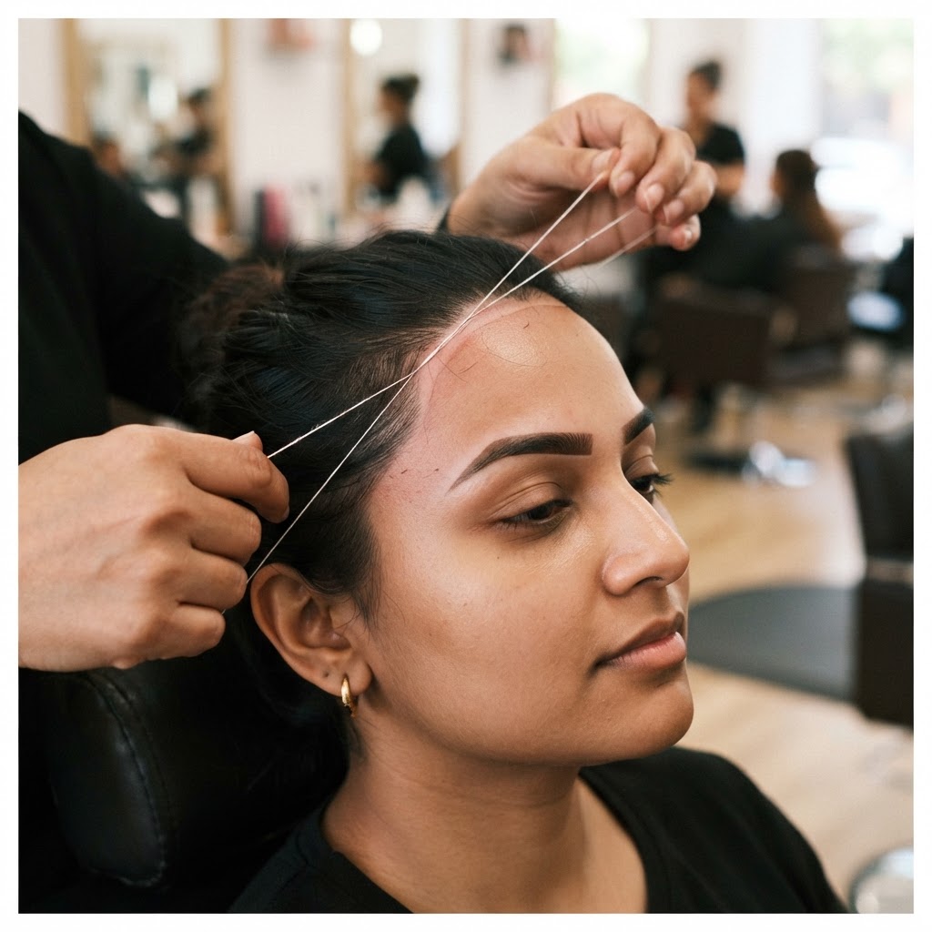 Hair line threading at Unique Brows Winston-Salem