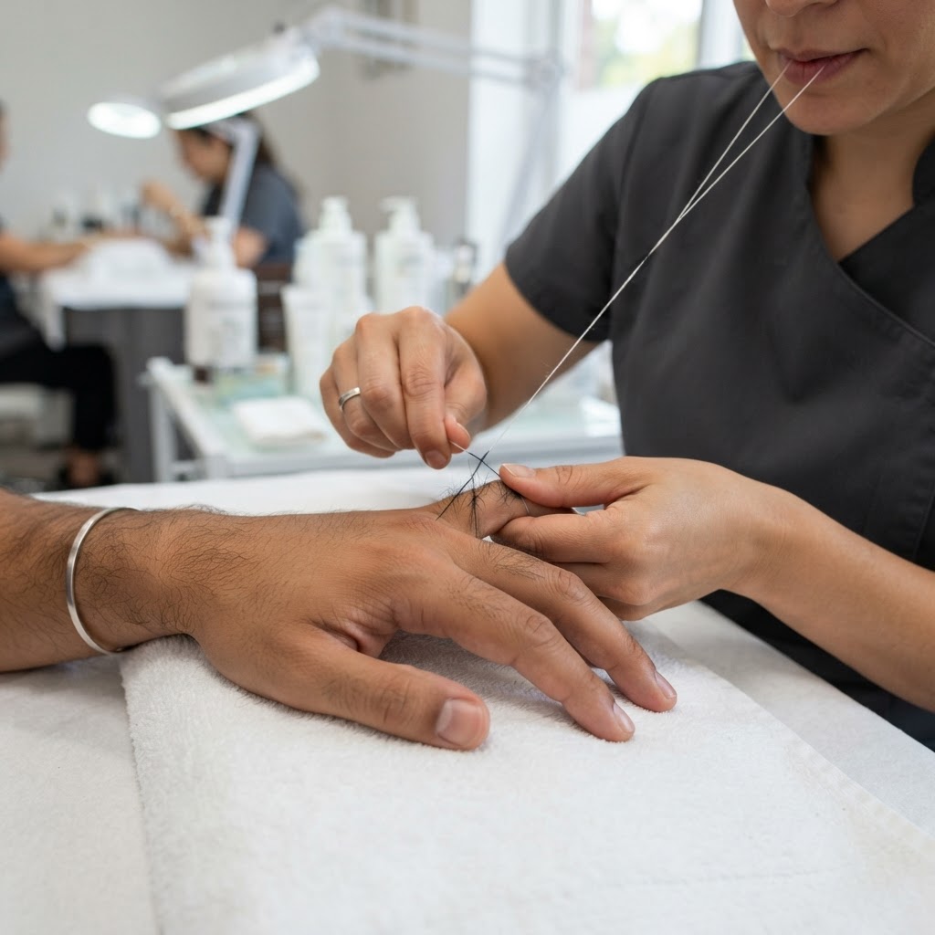 Knuckle Threading at Unique Brows Winston-Salem