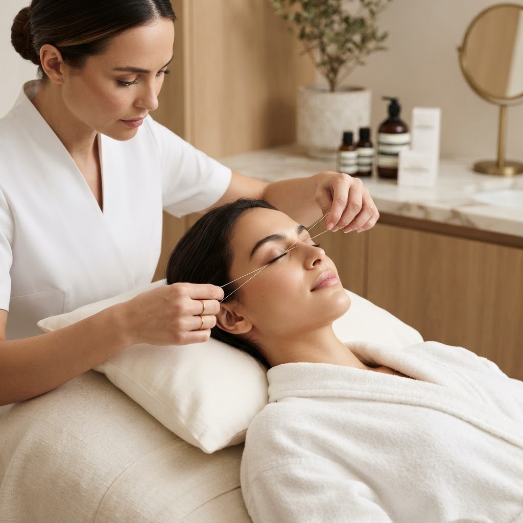 Full Face Threading at Unique Brows Winston-Salem
