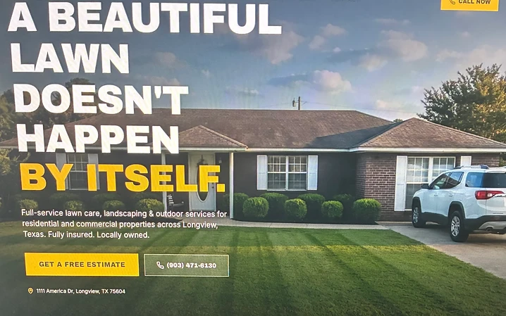 A custom landscaping website built by JMGM Websites