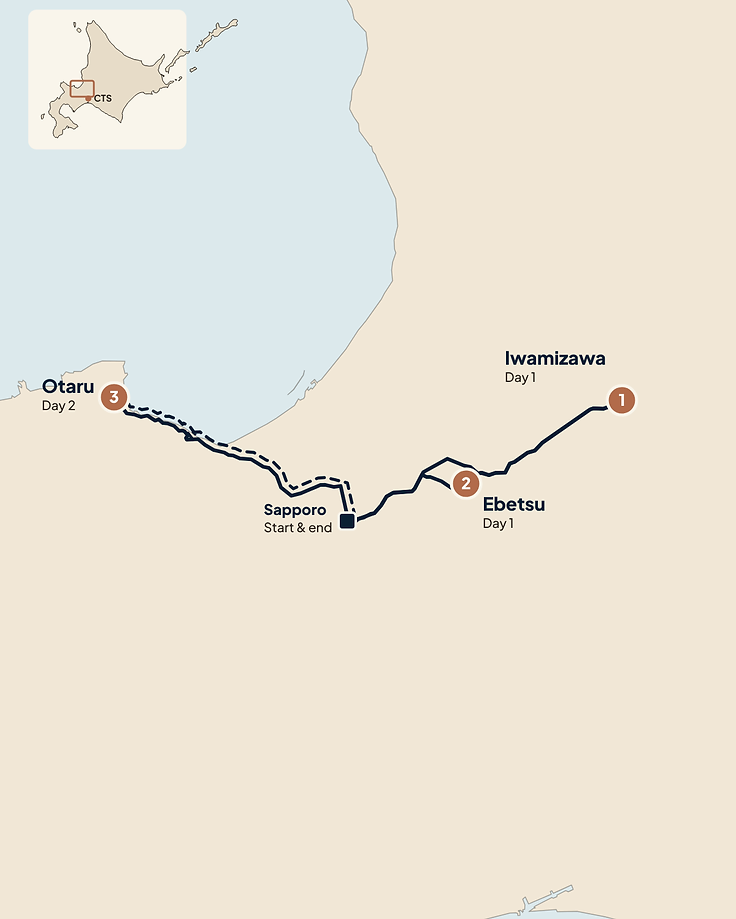 Route map for Sapporo Artisan Trail