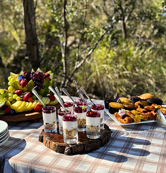 Bush breakfast served in the morning sun