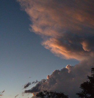 Clouds catching the last of the day’s light