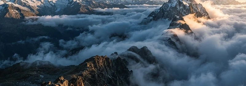 Wolken über einem Alpengrat