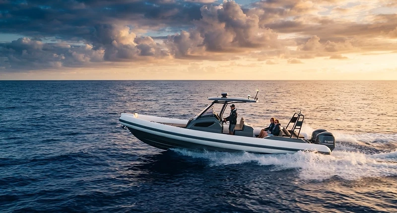 DESNER aluminium-hull rigid inflatable boat on the water