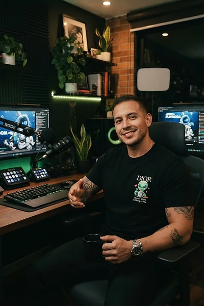 Creator in a high-end minimalist studio