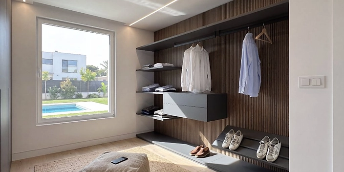 Mod. Bonn - Vestidor abierto con isla central