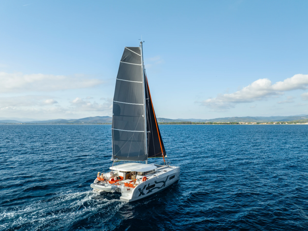 Excess catamaran at sea
