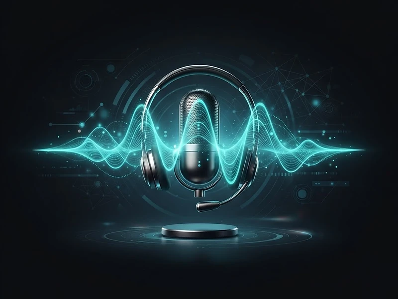 Glowing light rings representing AI voice communication