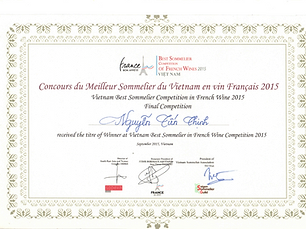 Vietnam Best Sommelier in French Wine 2015