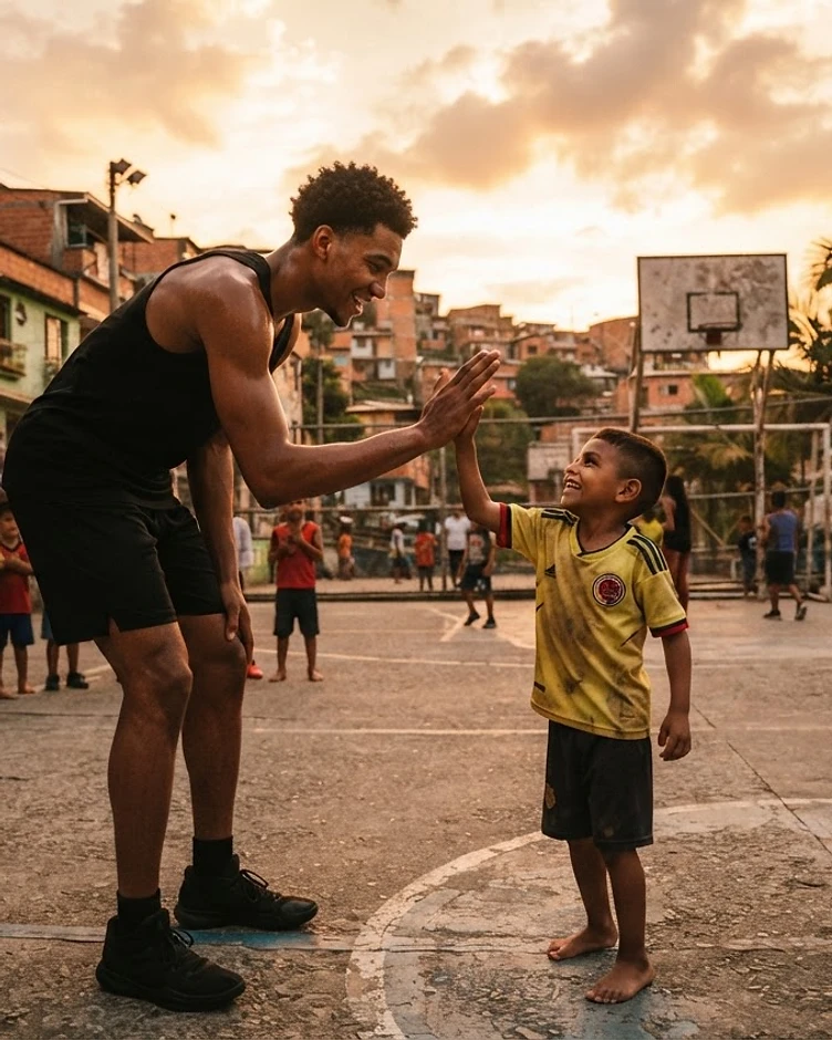 C4L college athlete with local child